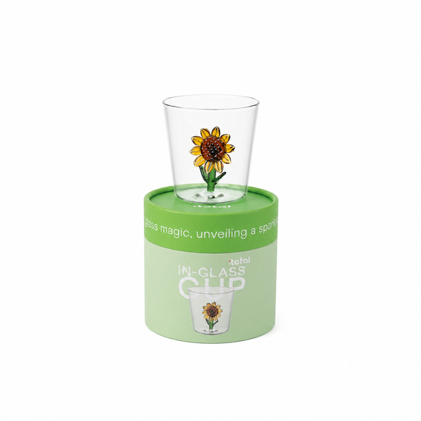 Glass with Sunflower Figure Inside