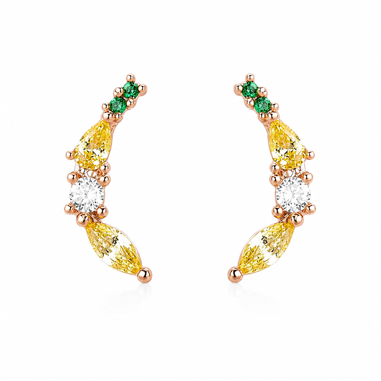 Mini Pendientes Plátano Brillantes
