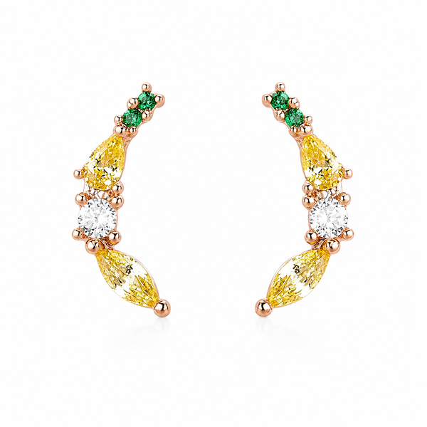 Mini Pendientes Plátano Brillantes