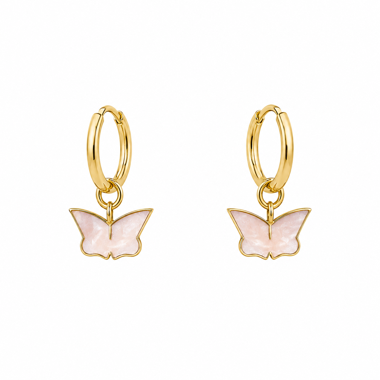 Mini Pendientes Mariposa Blanca Nacarada
