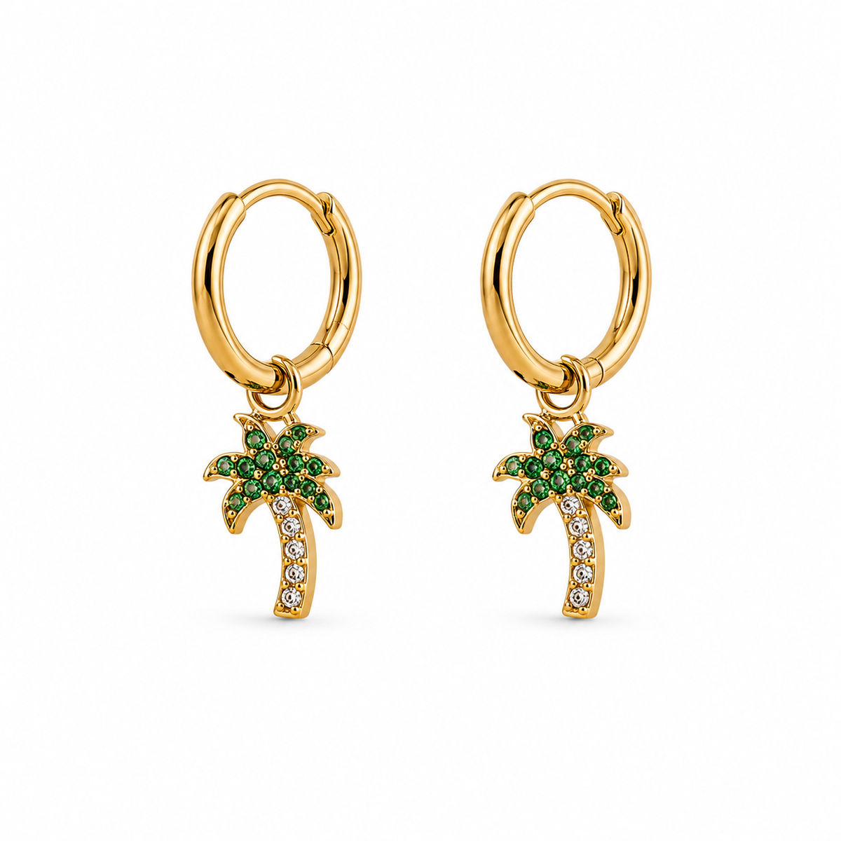 Mini Pendientes Arito Palmera Brillantes
