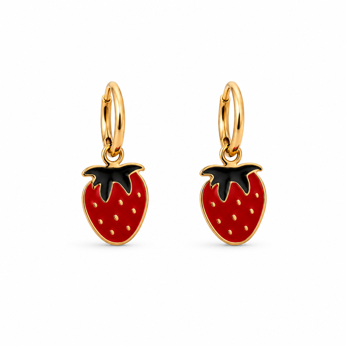 Mini Pendientes Aro con Fresa