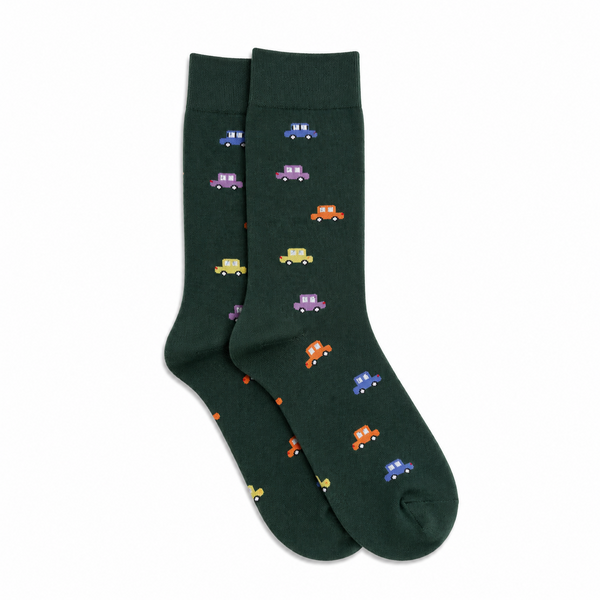 Calcetines Hombre Verde Coches