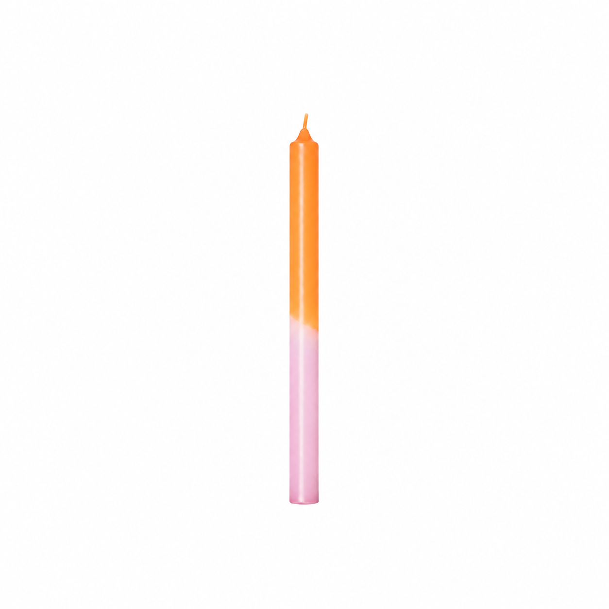 Pink White Orange Ombre Taper Candle