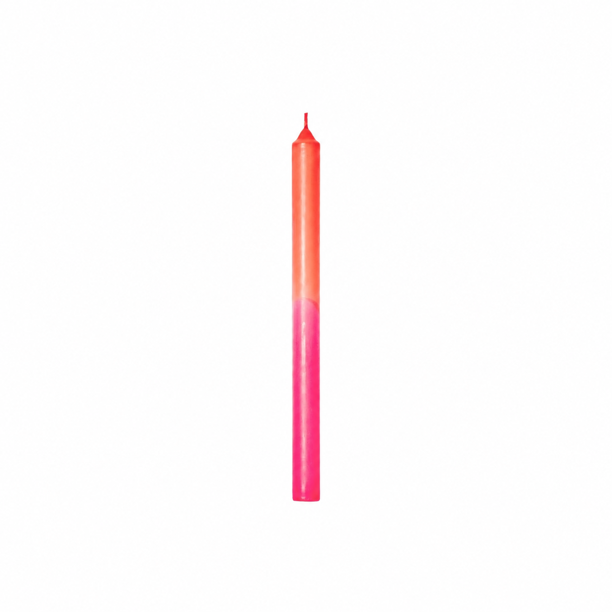 Fuchsia White Orange Ombre Taper Candle