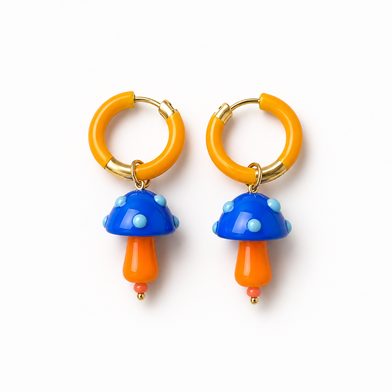 Pendientes Seta Cerámica Naranja
