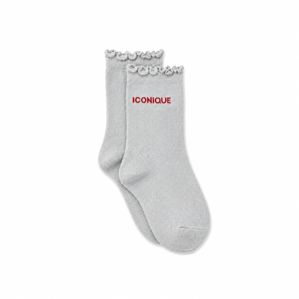 Women's Ribbed Iconique Red Silver Socks