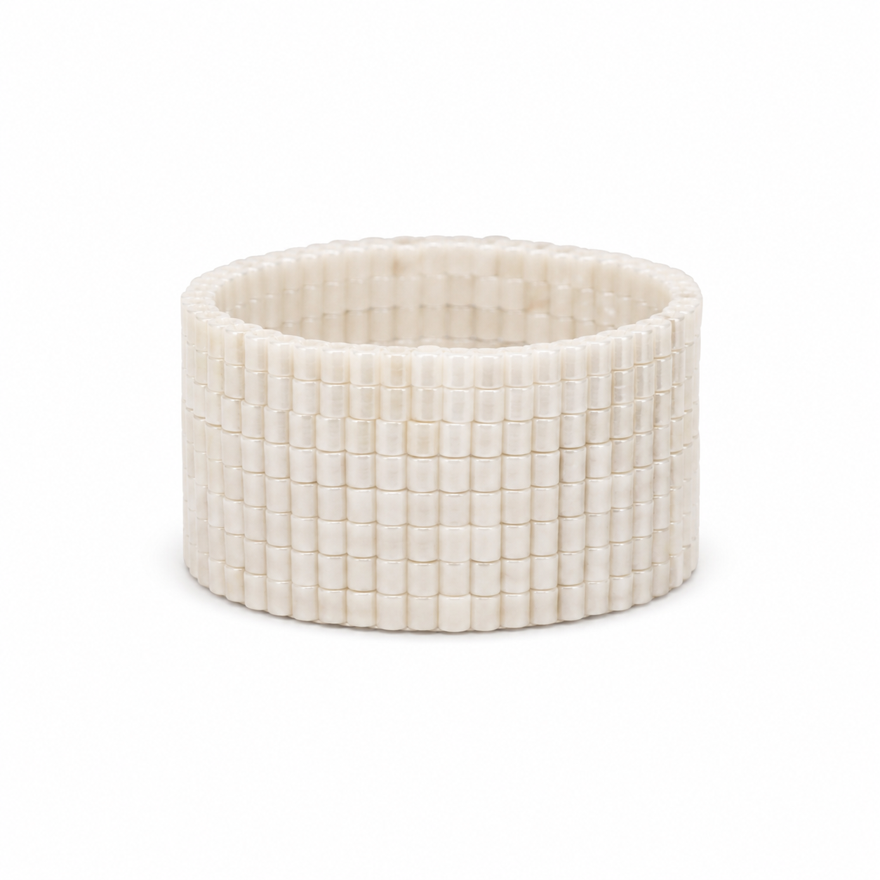 Anillo Miyuki Blanco Ancho