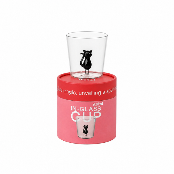 Glass Black Cat Figure Inside