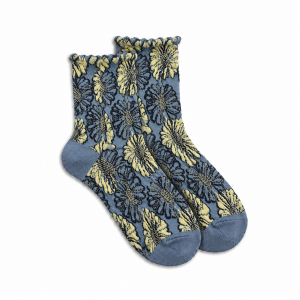 Calcetines Mujer Flores Fruncidas Grandes Aire Vintage