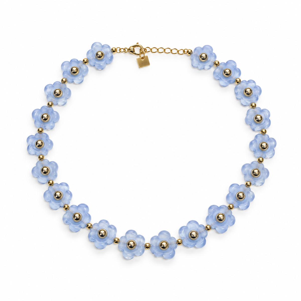 Collar Flores Resina con Punto Dorado