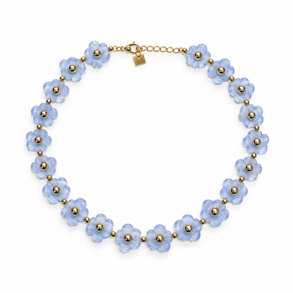 Collar Flores Resina con Punto Dorado