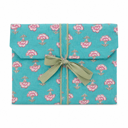 Pijama Indio Estampado con Funda Estampada Manga Larga Pantalón Largo