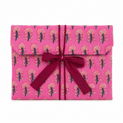 Pijama Indio Estampado con Funda Estampada Manga Larga Pantalón Largo