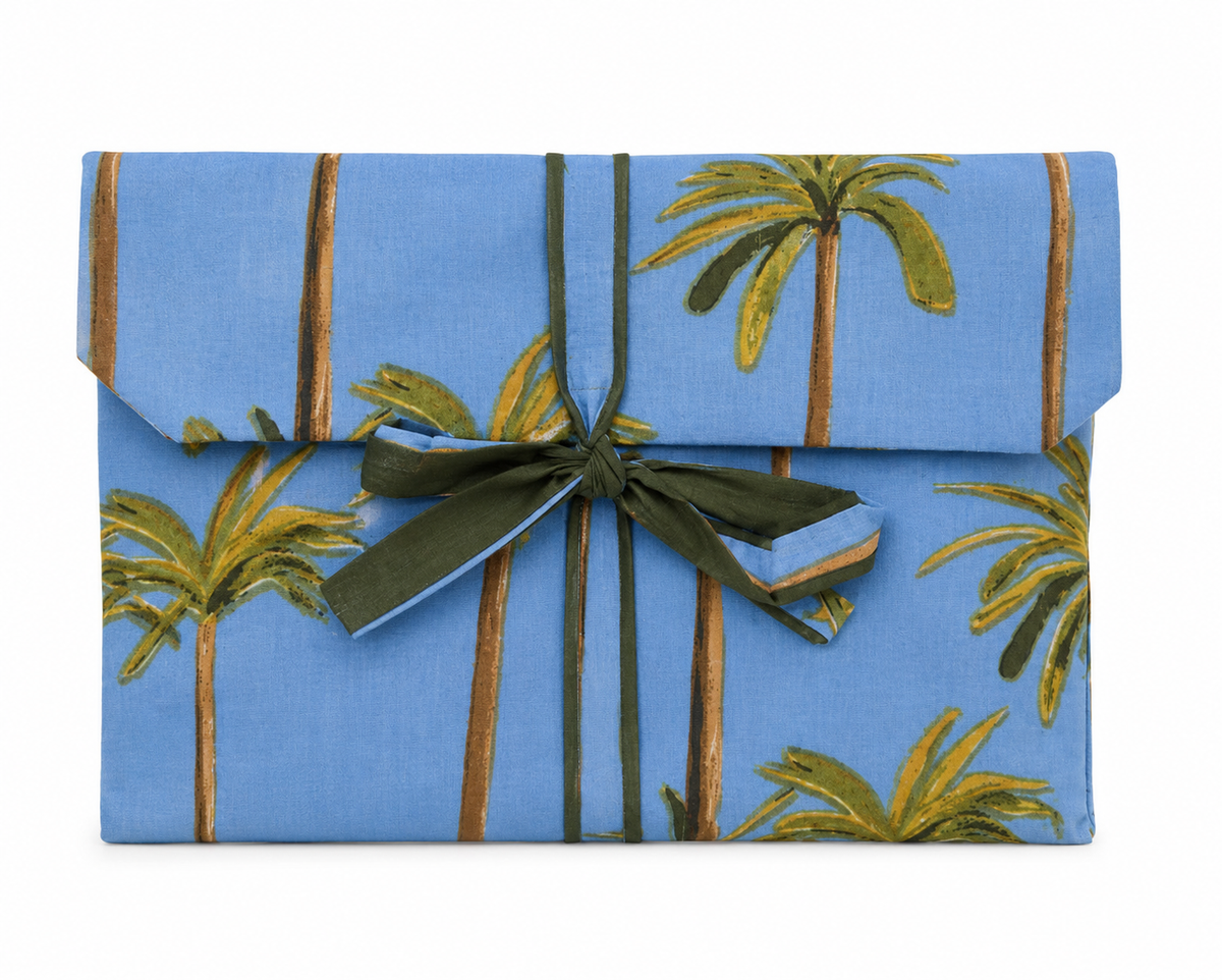 Pijama Indio Estampado con Funda Estampada Manga Larga Pantalón Largo