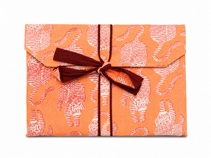 Pijama Indio Estampado con Funda Estampada Manga Larga Pantalón Largo