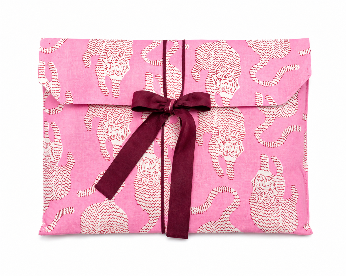 Pijama Indio Estampado con Funda Estampada Manga Larga Pantalón Largo