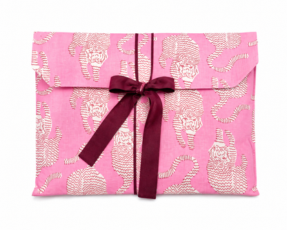 Pijama Indio Estampado con Funda Estampada Manga Larga Pantalón Largo
