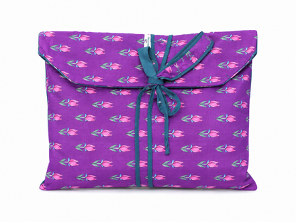 Pijama Indio Estampado con Funda Estampada Manga Larga Pantalón Largo
