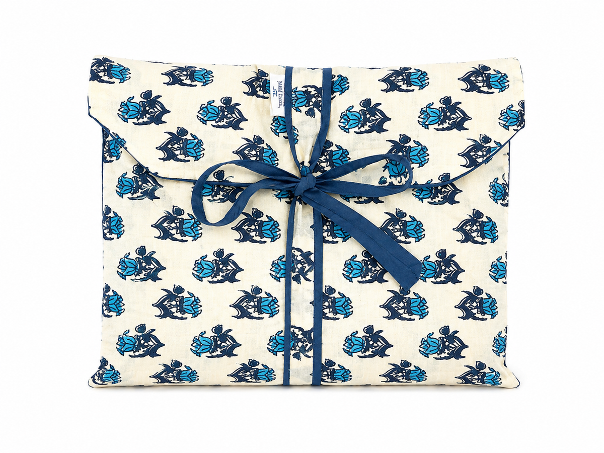 Pijama Indio Estampado con Funda Estampada Manga Larga Pantalón Largo