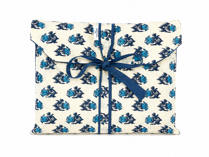 Pijama Indio Estampado con Funda Estampada Manga Larga Pantalón Largo