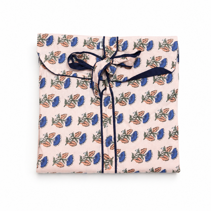 Pijama Indio Estampado con Funda Estampada Manga Larga Pantalón Largo