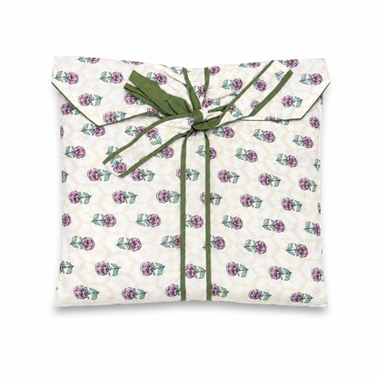 Pijama Indio Estampado con Funda Estampada Manga Larga Pantalón Largo