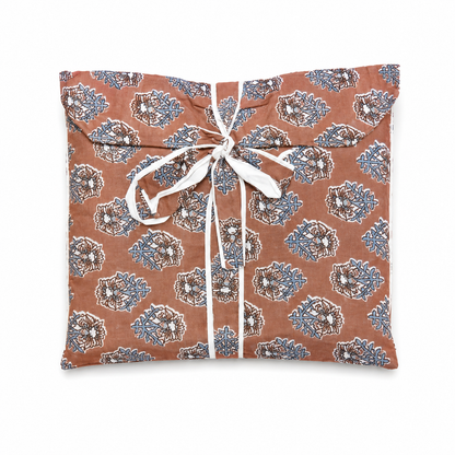 Pijama Indio Estampado con Funda Estampada Manga Larga Pantalón Largo