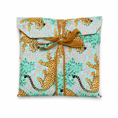 Pijama Indio Estampado con Funda Estampada Manga Larga Pantalón Largo