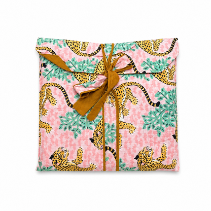 Pijama Indio Estampado con Funda Estampada Manga Larga Pantalón Largo