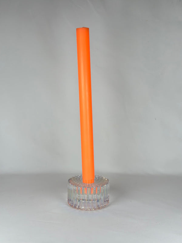 Vela de Candelabro Lisa Naranja Flúor