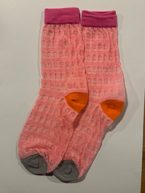 Media Transparente Rosa con Naranja