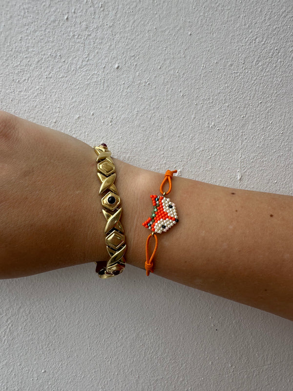 Pulsera Elástica Miyuki Zorro Zorrito Naranja