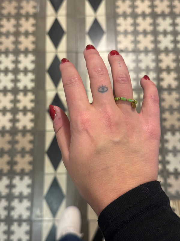 Anillo Elástico Cuentas Verde