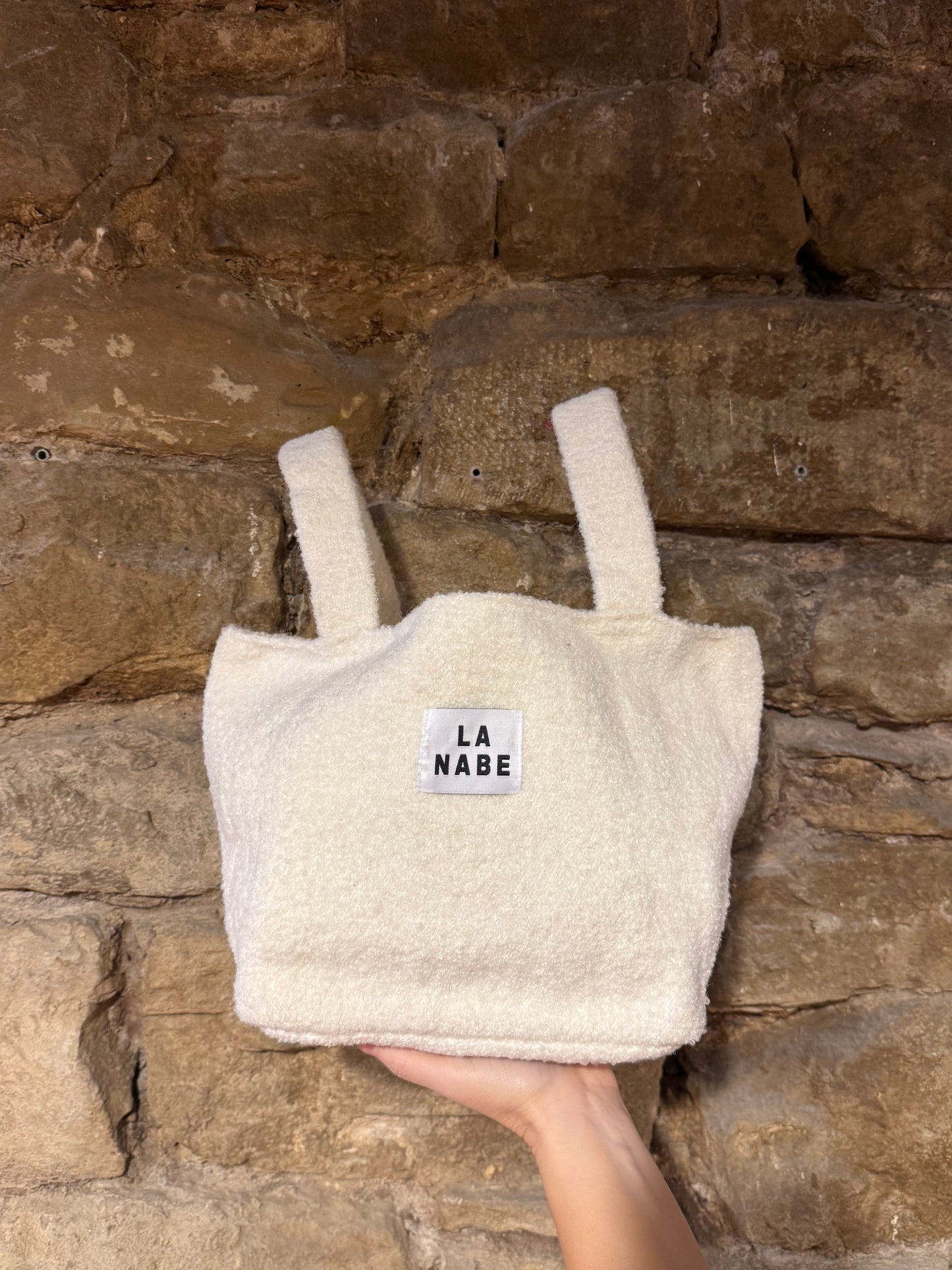 Bolso Borreguito Pequeño Cuadrado Blanco