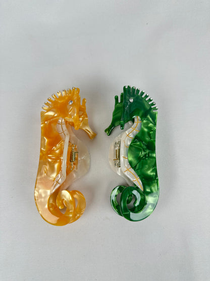 Pinza de Pelo Caballito de Mar Amarillo