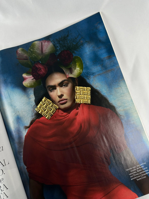 Pendientes Estilo Vintage Cuadrado Tejido