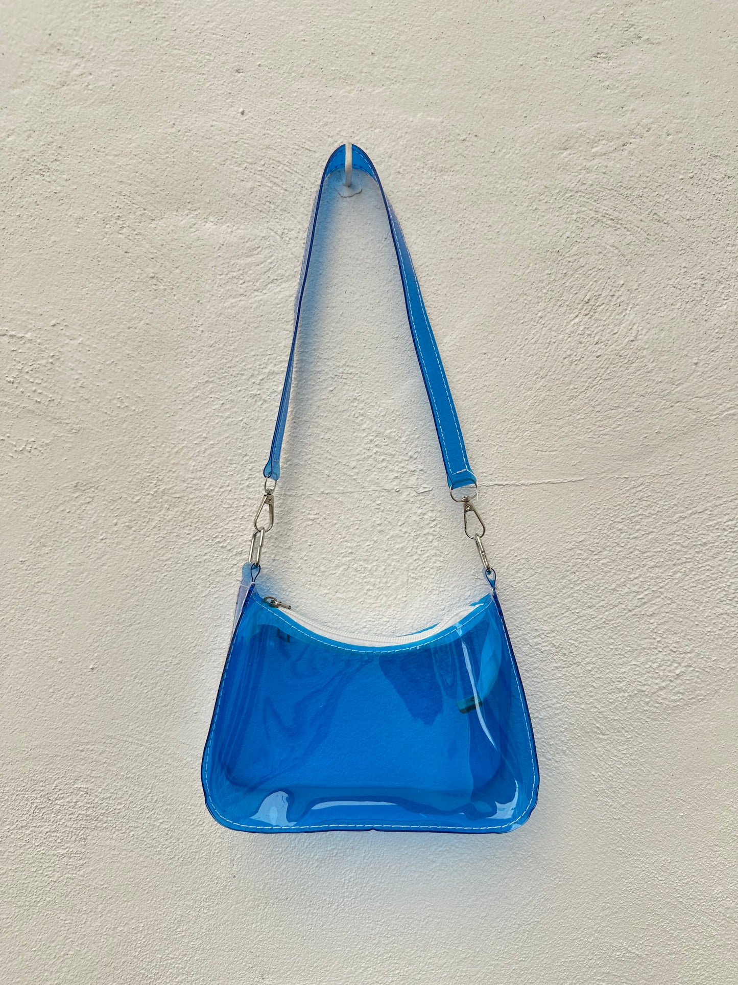 Mini Bolso Plástico Transparente Azul