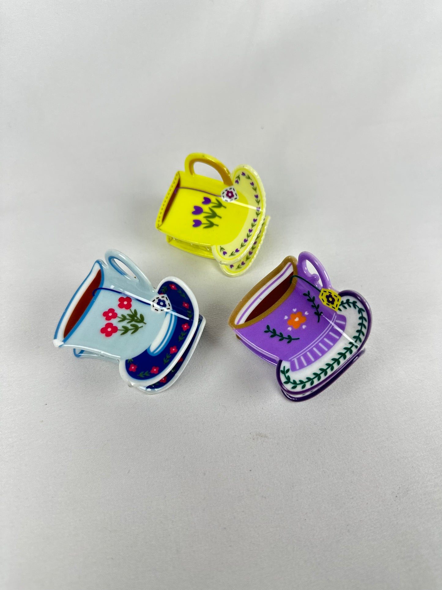 Pinza de Pelo Taza Té Amarillo