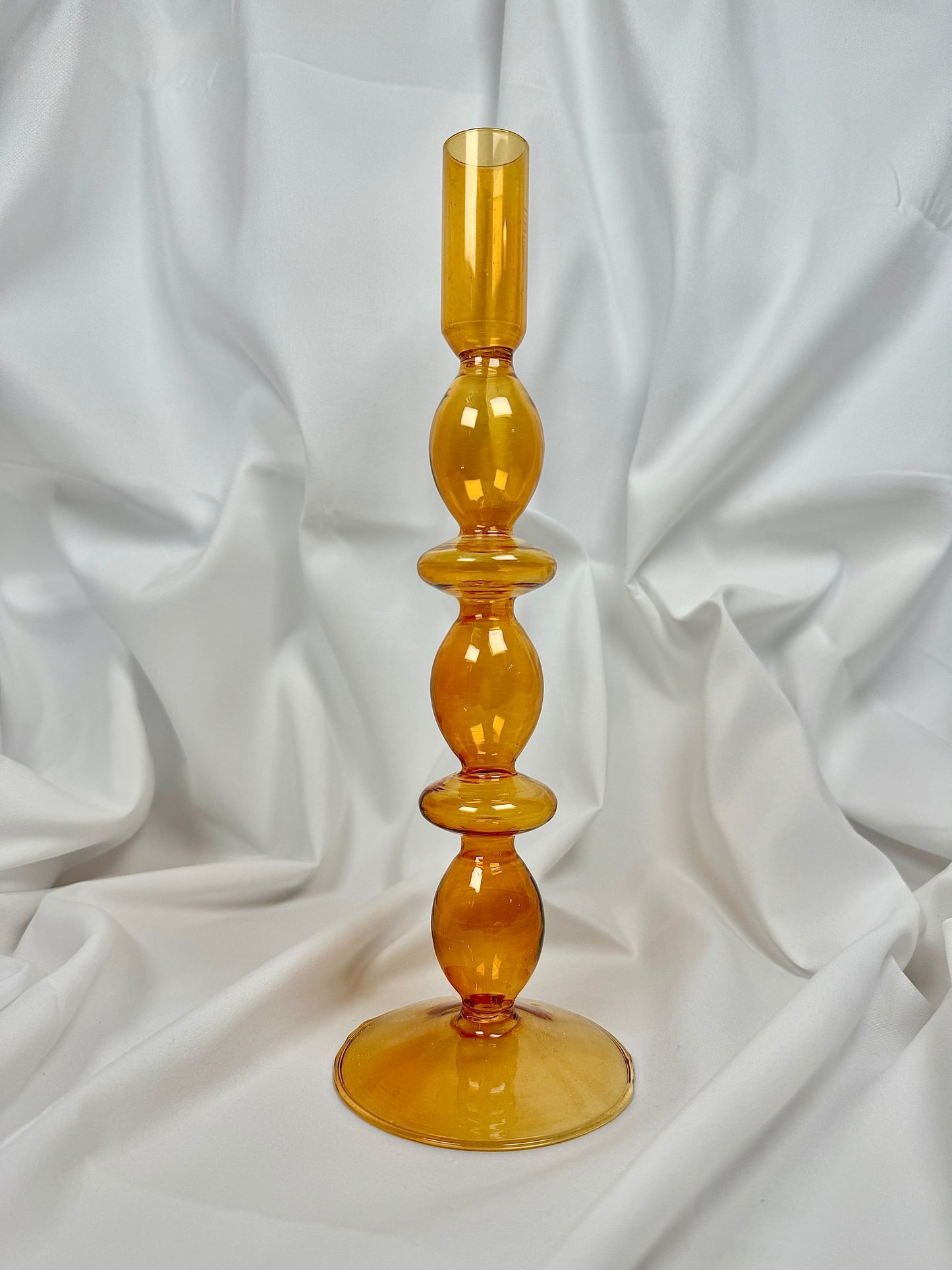 Candelabro Cristal Estrecho Naranja