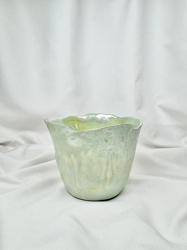 Maceta Jarrón Azul Nacarado Pequeño