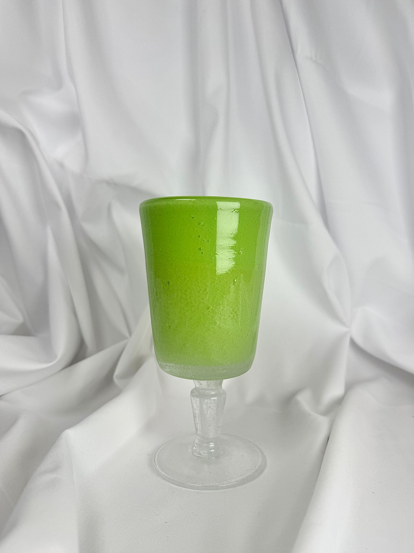 Copa Cristal Verde Claro Pistacho Opaco Base Trasparente