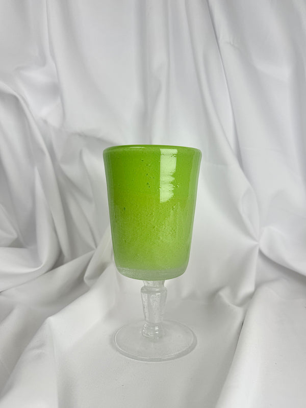 Copa Cristal Verde Claro Pistacho Opaco Base Trasparente