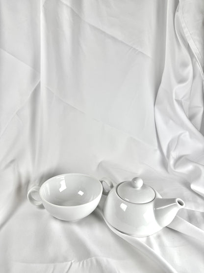 Tetera con Taza Incorporada Blanca