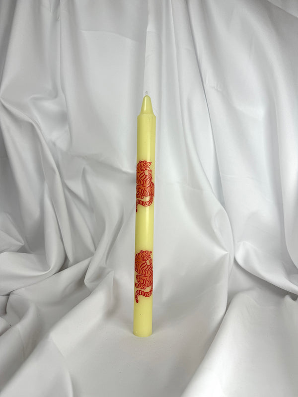 Vela de Candelabro Amarilla Tigres