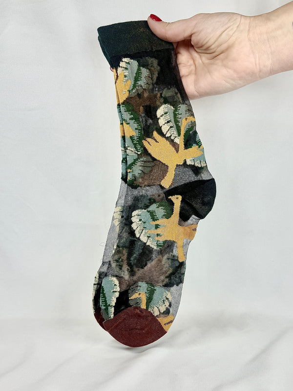 Media Transparente Bosque Puntera Marrón