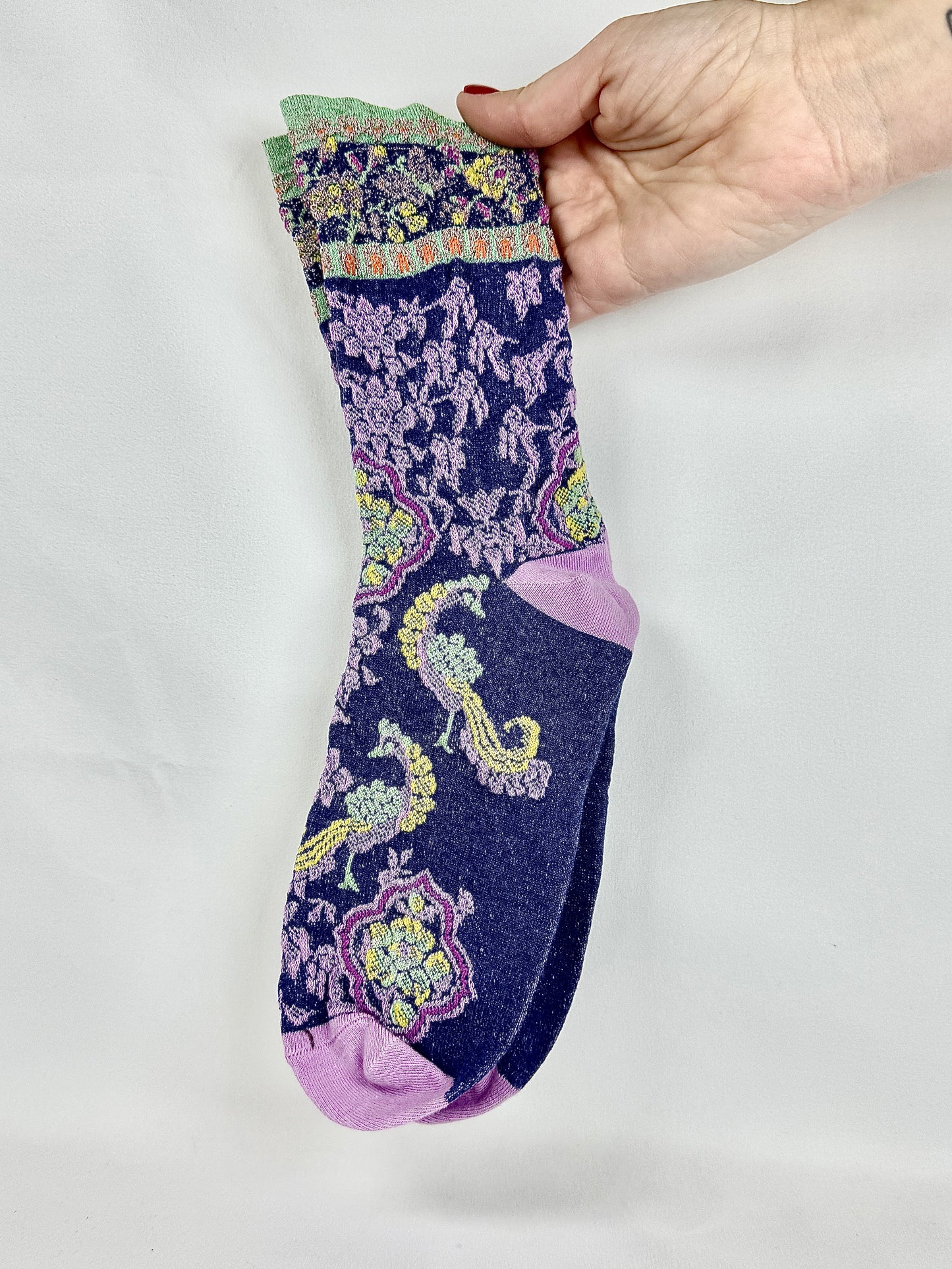 Calcetines Mujer Pasley Pavo Real Azul Oscuro