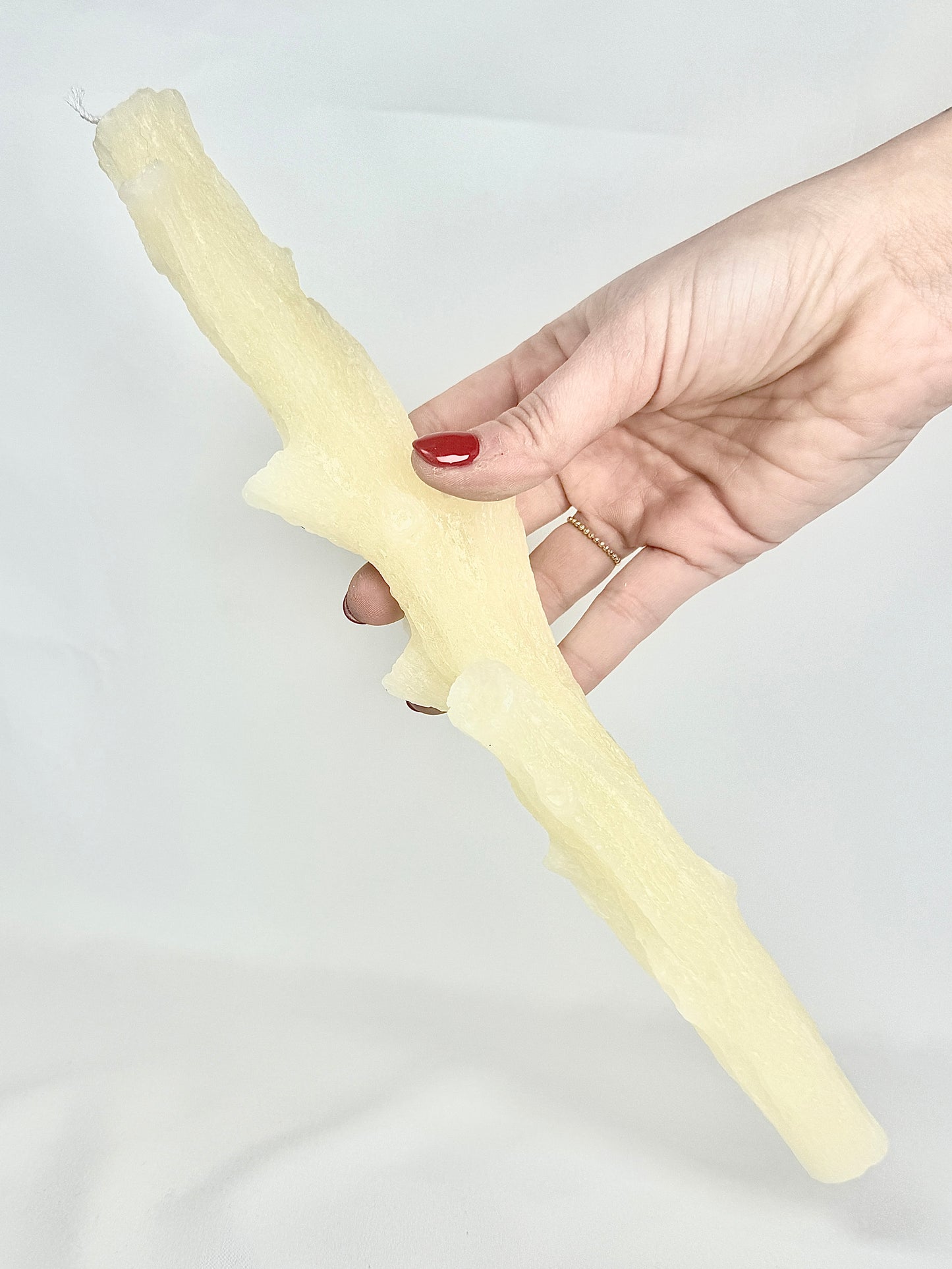 Vela de Candelabro Coral Crudo