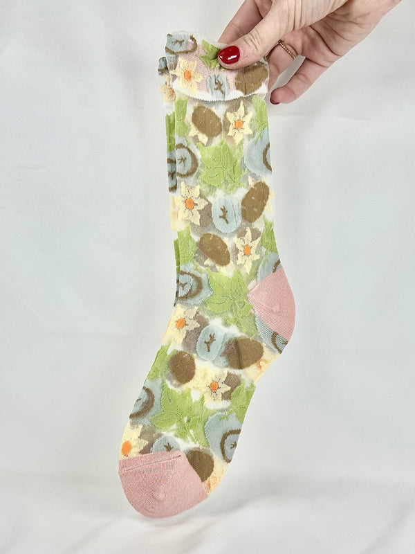 Media Transparente Frutal Rosa Palo