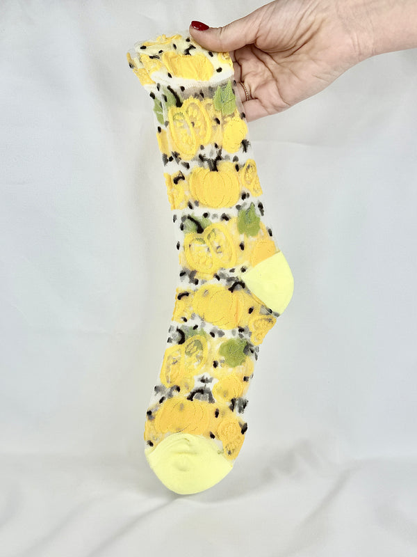 Media Transparente Frutal Amarilla